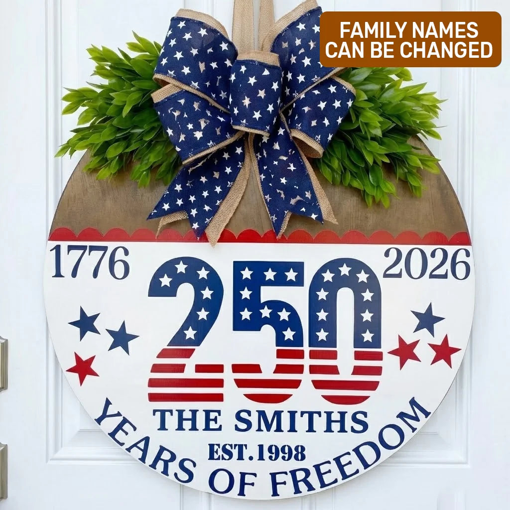America 250 Door Hanger - Personalized Door Sign