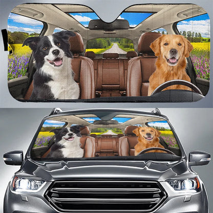 Dog & Cat Personalized Custom Auto Windshield Sunshade, Car Window Protector
