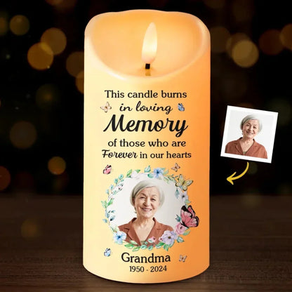 Personalized Memorial Sympathy Gifts For Loss Of Mom, Dad - This Candle Burns In Loving Memory