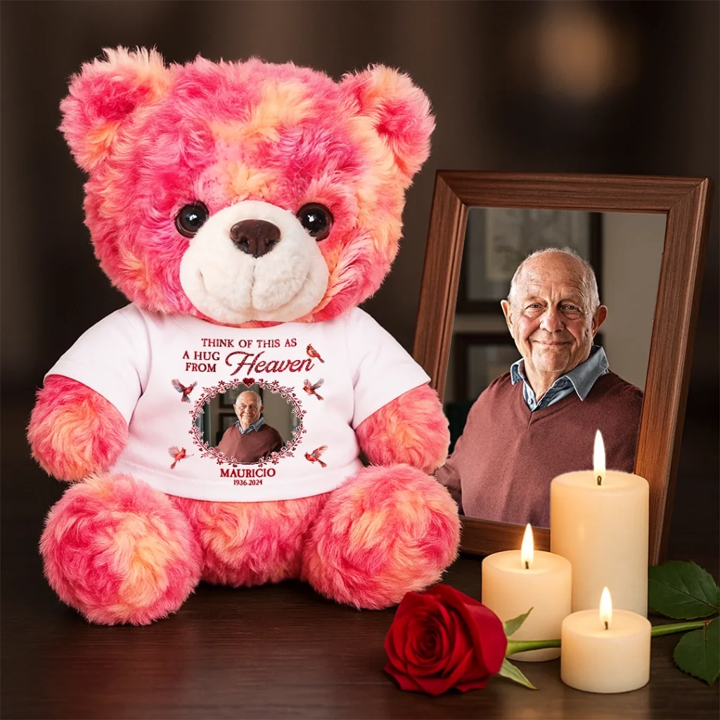 Think Of This Is A Hug From Heaven - Personalized Memorial Teddy Bear