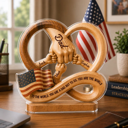 Custom Family Hands Infinity Decor - Personalized Names Gift for Father