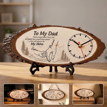 Custom Wooden Clock - Personalized Father's Day Birthday Gifts For Dad, Grandpa - Dad Always Knows The Way