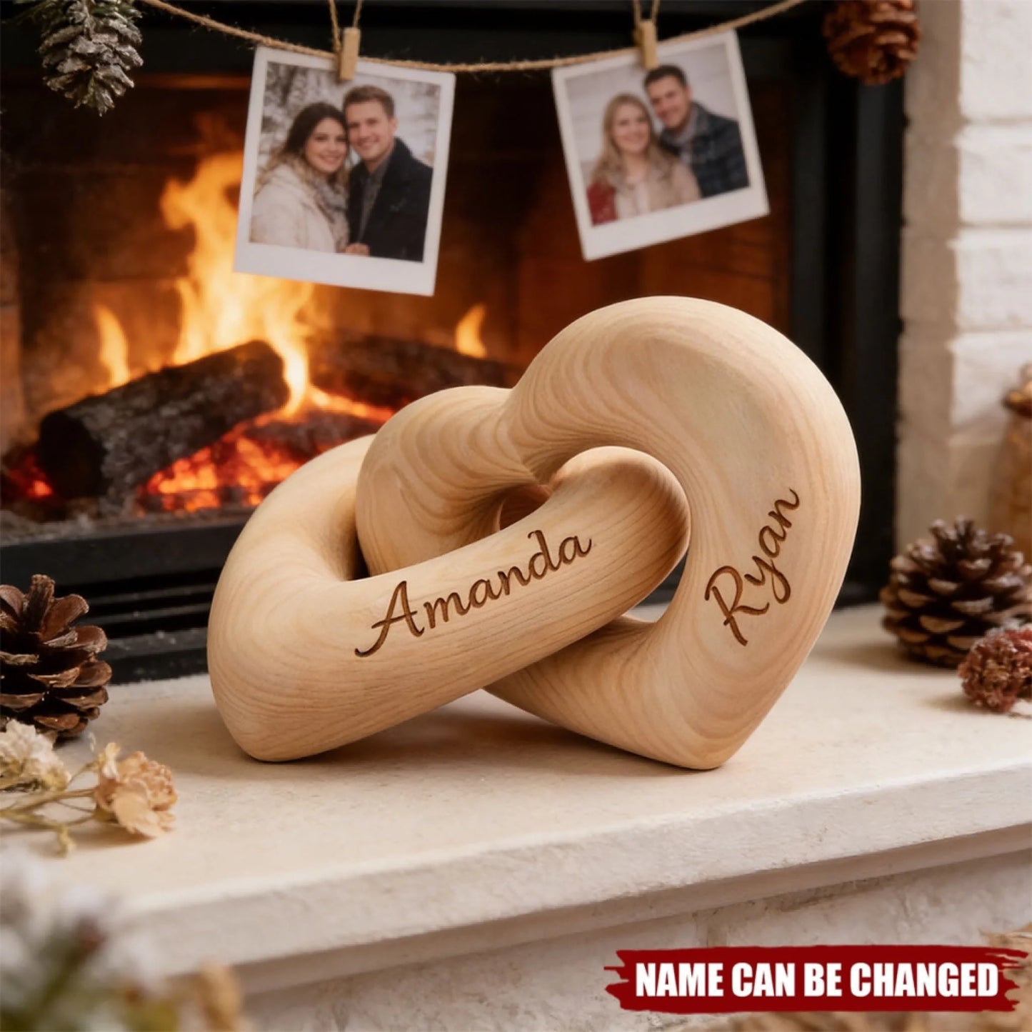 Romantic Couple - Personalized Infinity Heart Sculpture