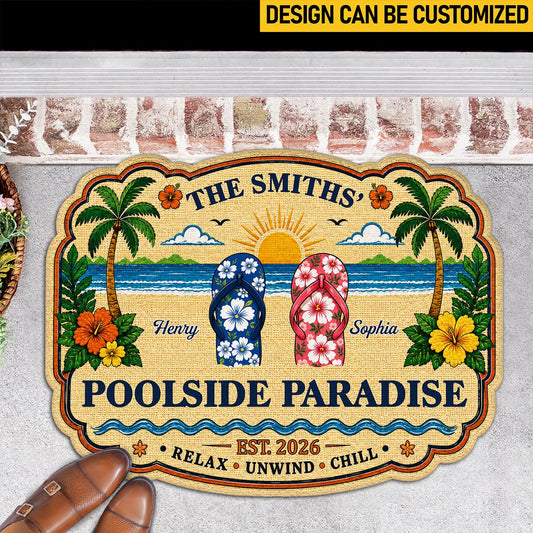 Personalized Custom Doormat- Personalized Summer Vacation And Travel Gifts For Mom, Dad, Brother, Sister, Kids - Summer House