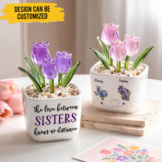 Best Friends Since The Beginning - Personalized Custom Glass Everlasting Tulips