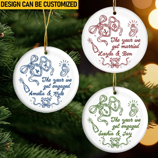 Custom Ceramic Ornament - Personalized Wedding Gifts For Husband And Wife, Him And Her - Making Memories Together