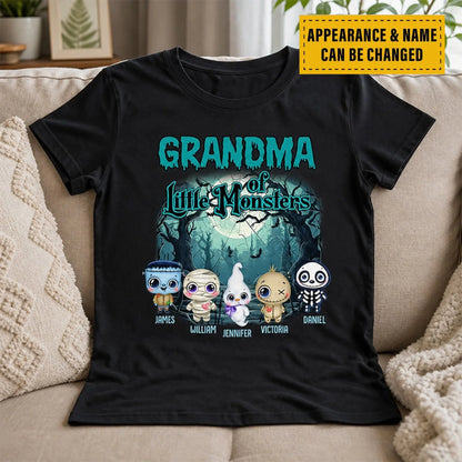 Custom T-shirt - Personalized Halloween Birthday Gifts For Mom, Grandma - Little Monsters, Big Love