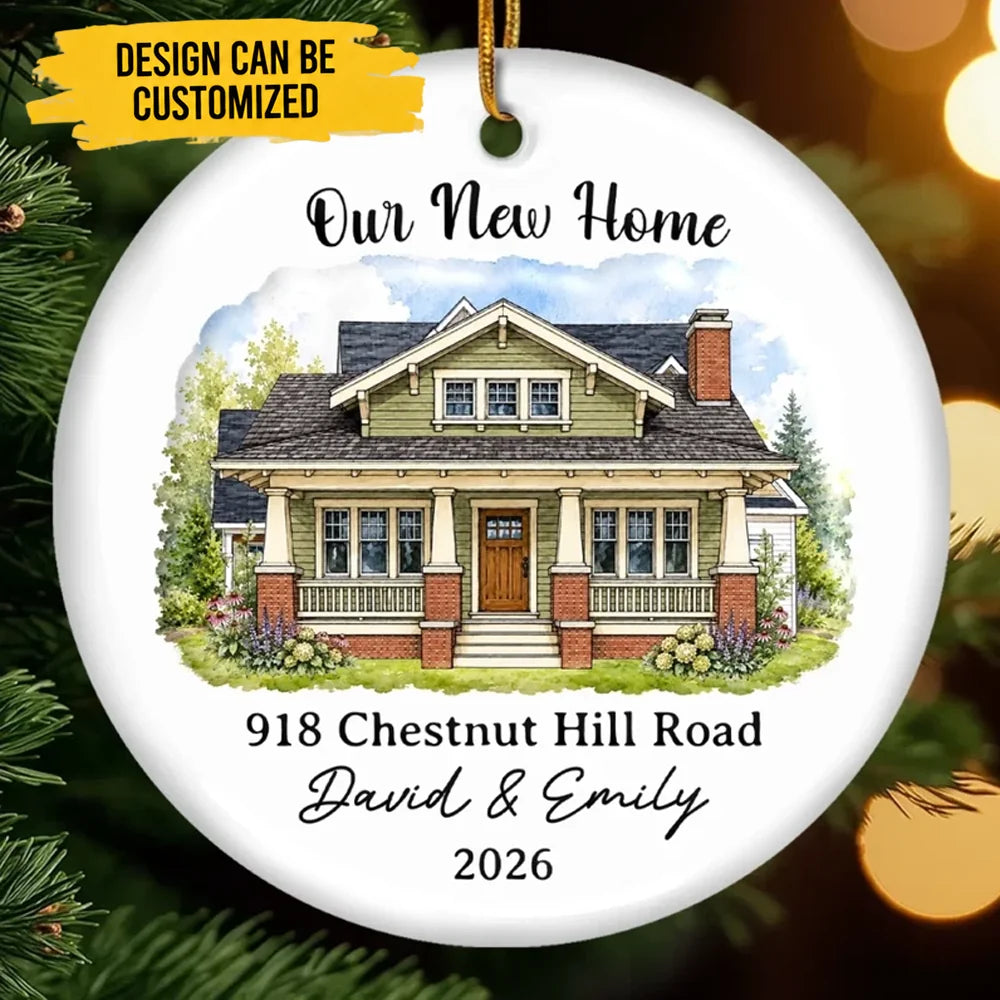 Custom Photo New Home Ceramic Ornament - Personalized Anniversary Christmas Wedding Gifts For Husband And Wife, Him And Her - Love Grows Best In Our House