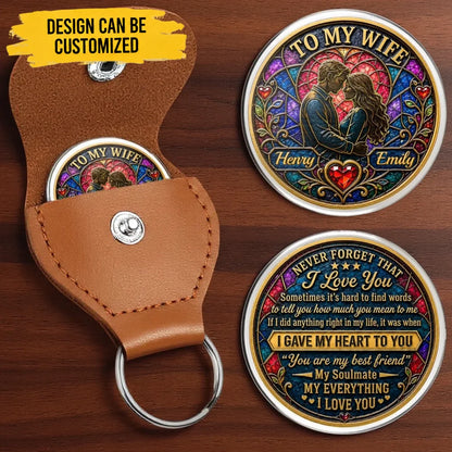 Custom Pocket Hug - Personalized Anniversary Wedding Gifts For Husband And Wife, Him And Her - A Token Of Us