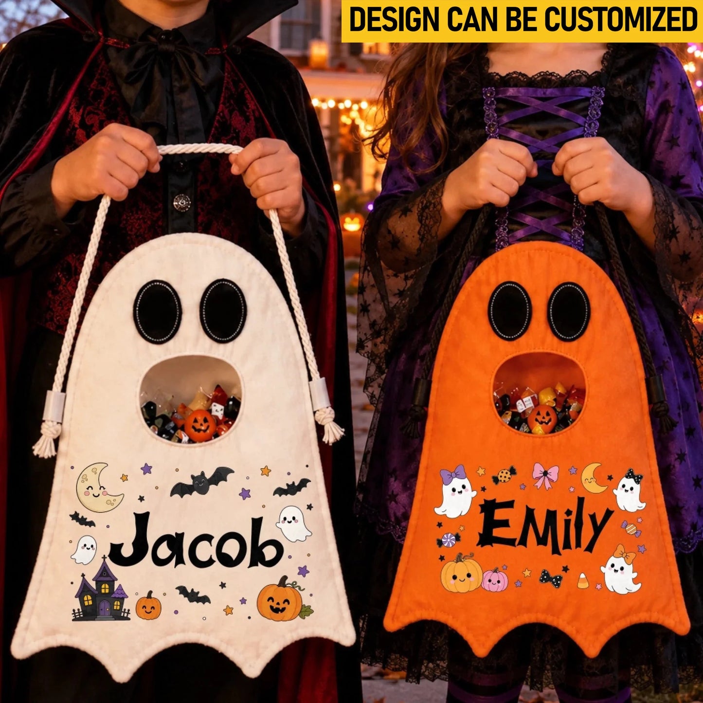 Custom Ghost Bag - Personalized Halloween Birthday Gifts For Kids - Boo Is My Favorite Mood