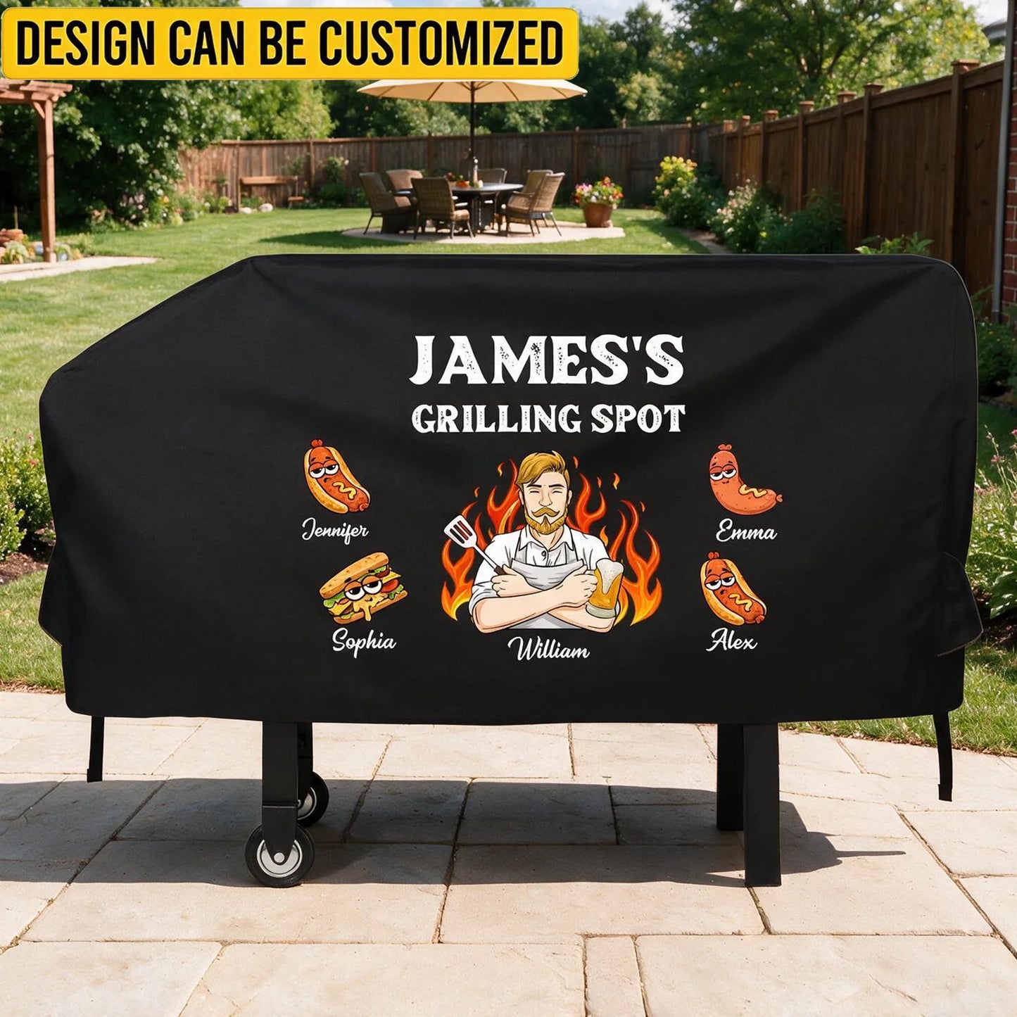 Custom Griddle Cover-Personalized Father's Gifts For Dad, Grandpa - King Of The Grill