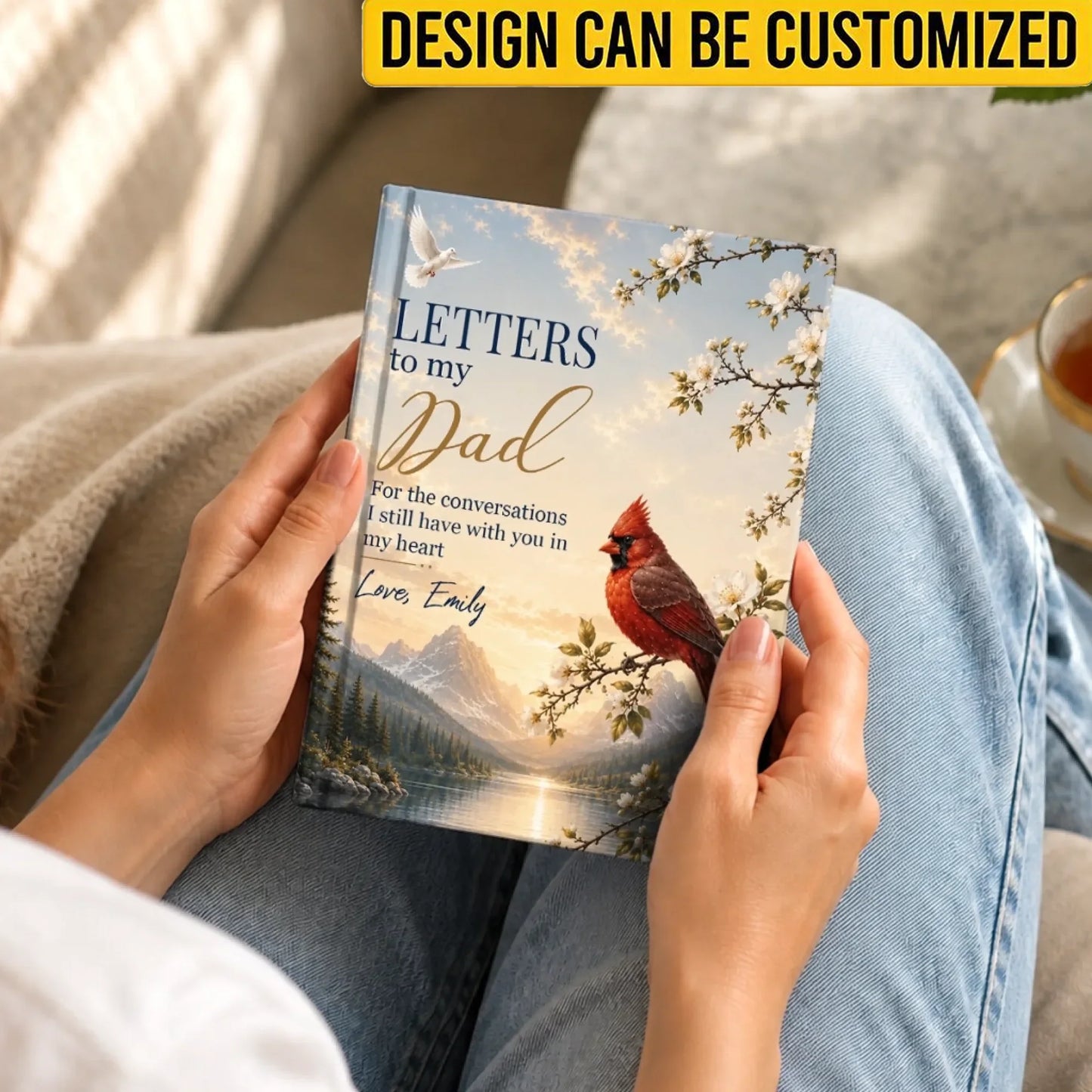 Custom Hardcover Journal - Personalized Memorial Sympathy Gifts For Loss Of Mom, Dad - In Loving Memory Always