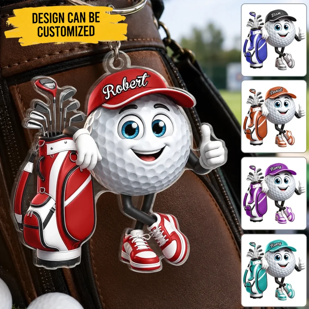 Custom Golf Shaped Acrylic Keychain - Personalized Birthday Gifts For Golf Lovers, Sports Fans, Sports Lovers - Swing With Confidence