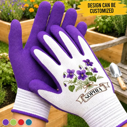 Custom Coated Grip Gardening Gloves - Personalized Birthday Garden Gifts For Gardeners - Grounded In Green Love