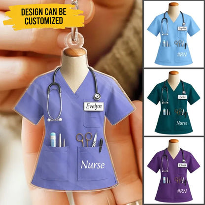 Custom Shaped Acrylic Keychain - Personalized Birthday Gifts For Nurse - Care Is My Calling