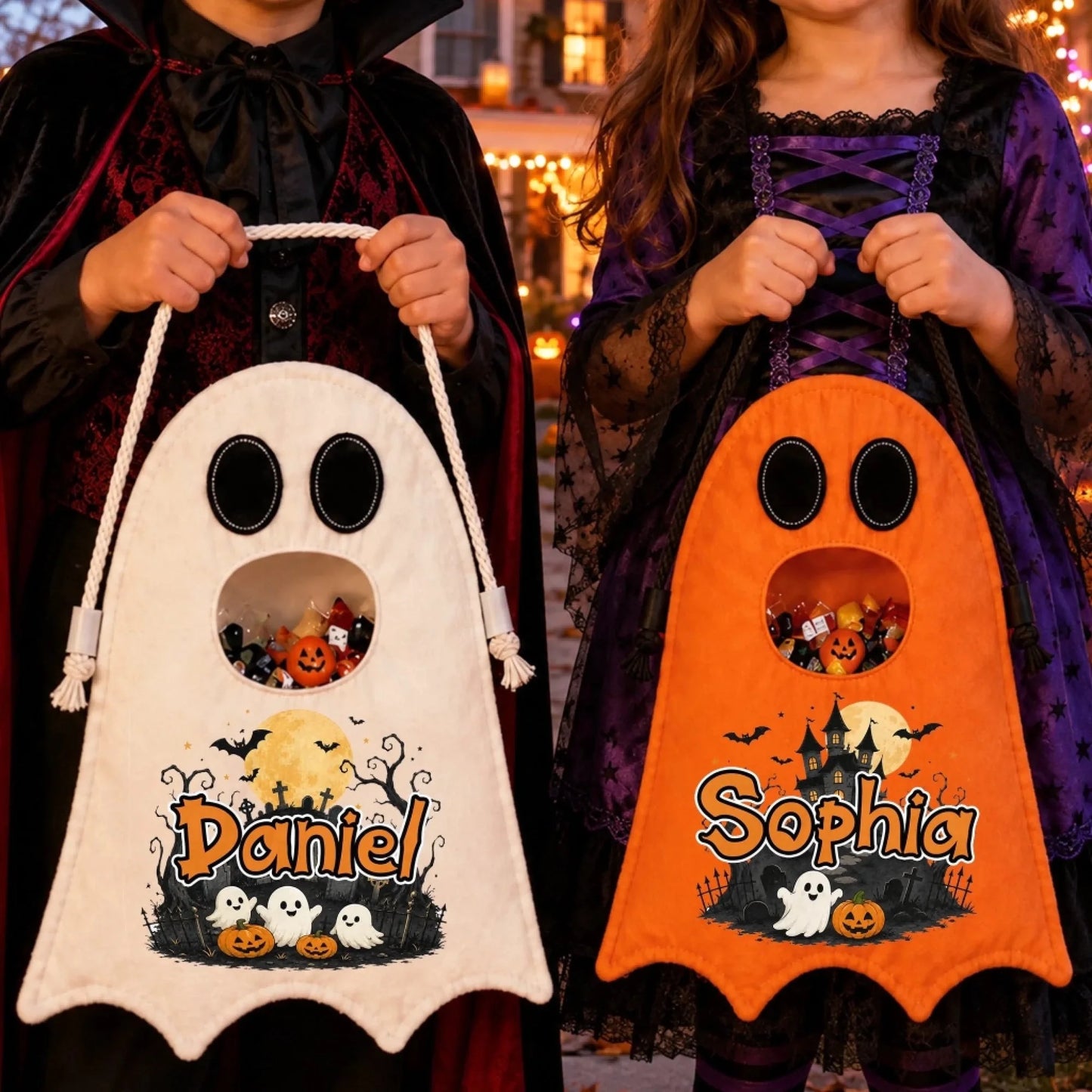 Custom Ghost Bag - Personalized Halloween Birthday Gifts For Kids - Too Cute To Spook