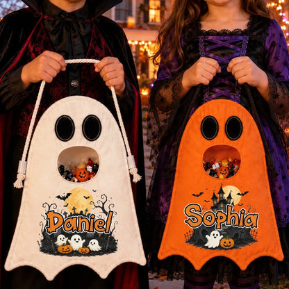 Custom Ghost Bag - Personalized Halloween Birthday Gifts For Kids - Too Cute To Spook