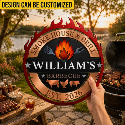 Smoke House & Grill - Personalized Metal Sign