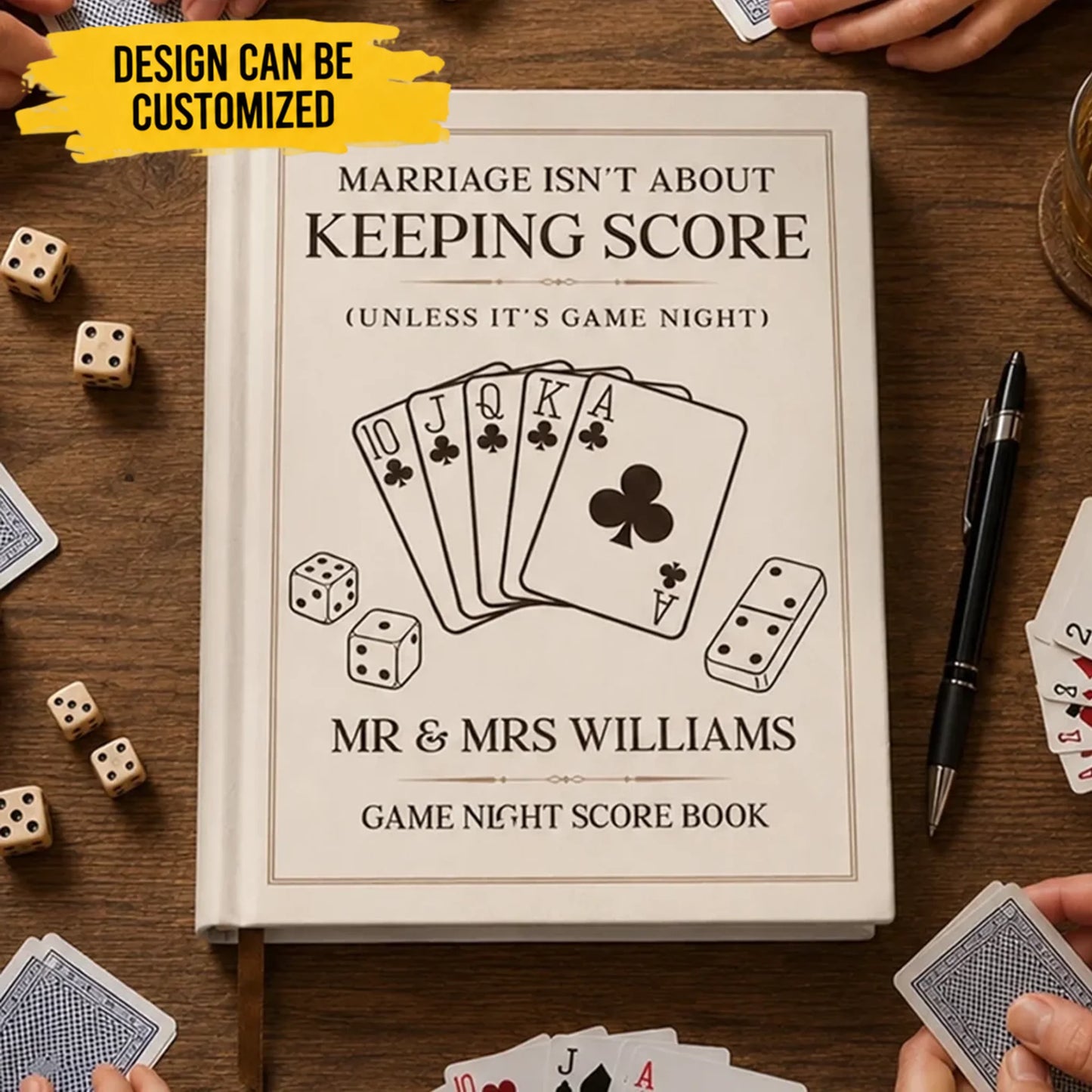 Custom Hardcover Journal - Personalized Anniversary Wedding Gifts For Husband And Wife, Him And Her - All Is Fair In Game Night
