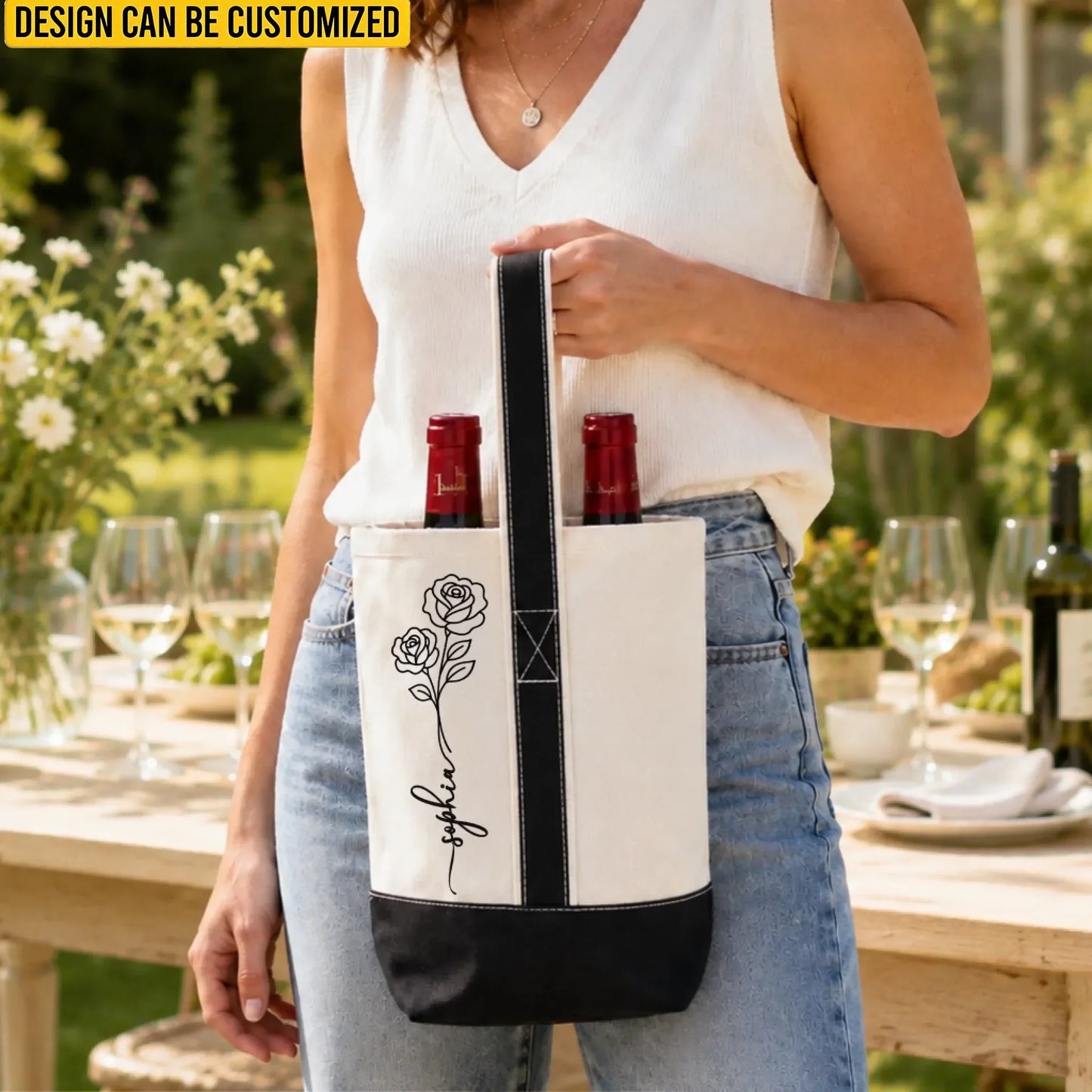 Custom Wine Tote Bag - Personalized Birthday Gifts For Wife, Daughter, Besties, Sisters, Granddaughter, Grandma, Mom, Yourself - Made Of Magic