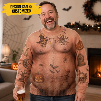 Custom Funny Ugly Sweatshirt - Personalized Halloween Birthday Gifts For Husband, Son, Grandson, Brother, Grandpa, Dad, Yourself - Too Hot To Be Spooky