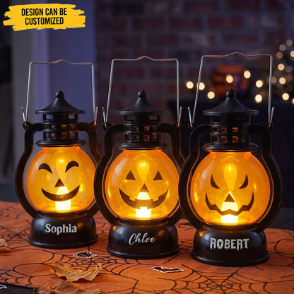 Halloween Pumpkin Face Family - Personalized Pumpkin Light