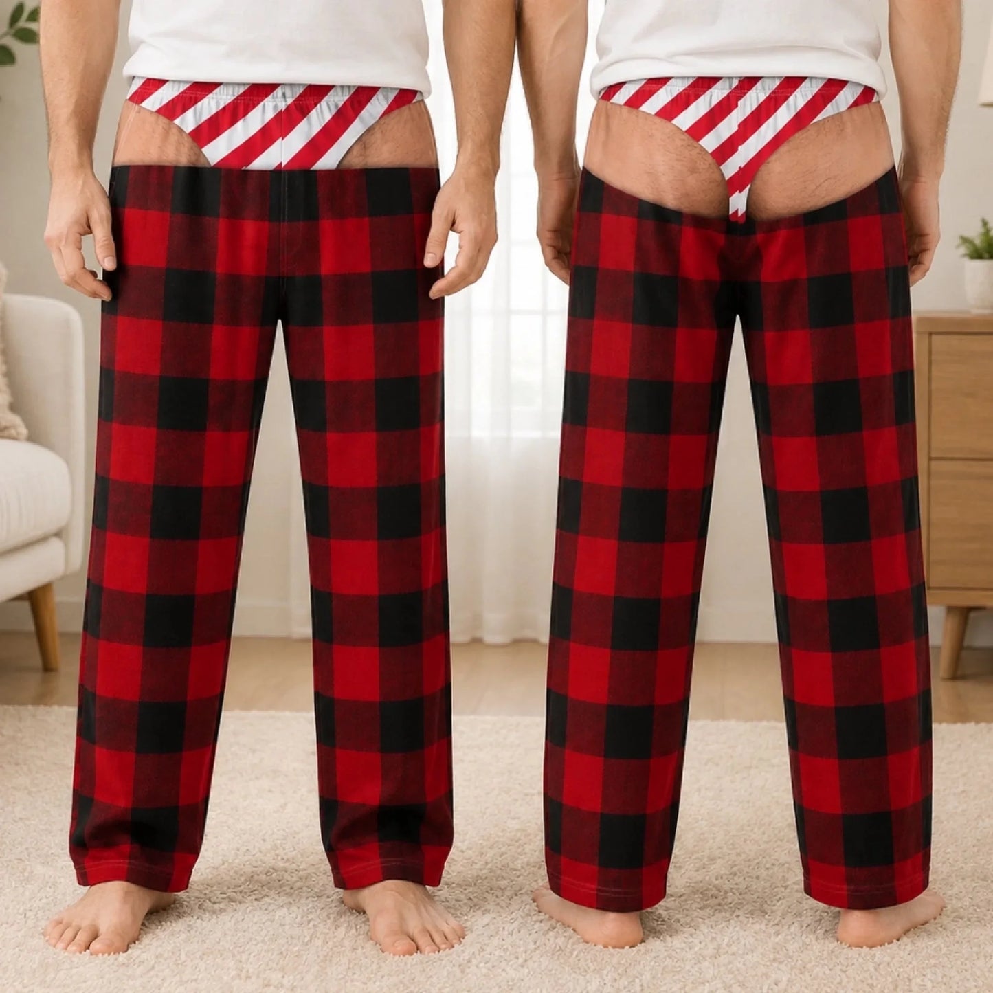 Custom Funny Pajama Pants - Personalized Christmas Birthday Gifts For Husband, Son, Grandson, Brother, Grandpa, Dad, Yourself - Holiday Outfit Gone Wrong
