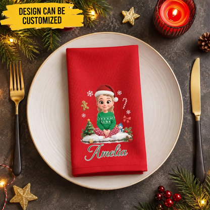 Custom Cotton Napkin - Personalized Christmas Birthday Gifts For Mom, Dad, Brother, Sister - Making Merry Memories
