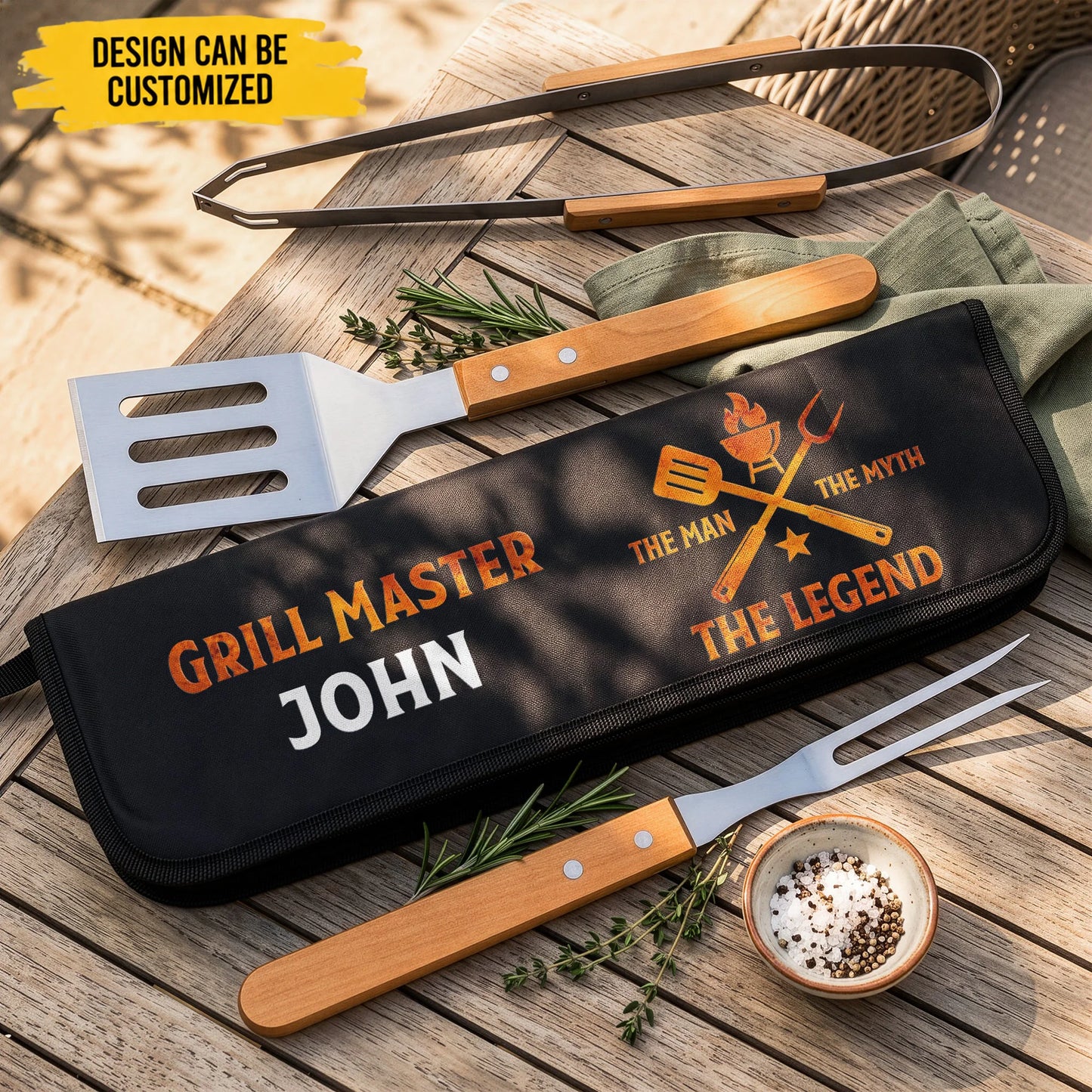 Grill Master, The Man The Myth The Legend - Personalized BBQ Tool Set