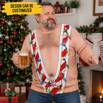 Personalized Ugly Sweatshirt - Christmas, Funny Gift For Men - My Belly Brings The Cheer