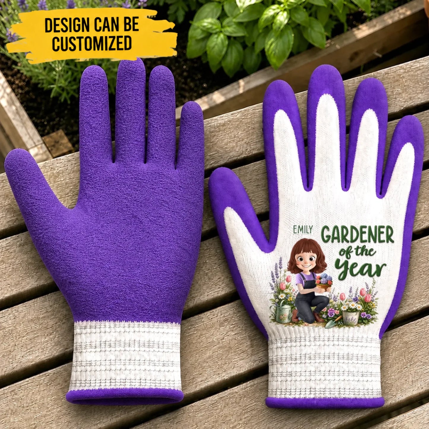 Custom Coated Grip Gardening Gloves - Personalized Birthday Garden Gifts For Gardeners - My Garden My Peace