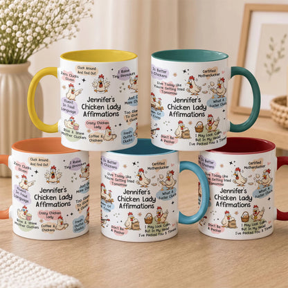 Custom Mug - Personalized Gift For Chicken Lovers - Chicken Lady Affirmation Mug