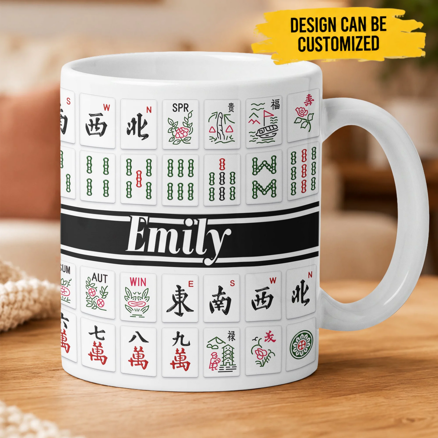 Custom Monogram, Name Gift For Mahjong Lovers - Personalized Mug