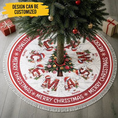 Custom Tree Skirt - Personalized Christmas Gifts For Family Members - Custom Names And Initials