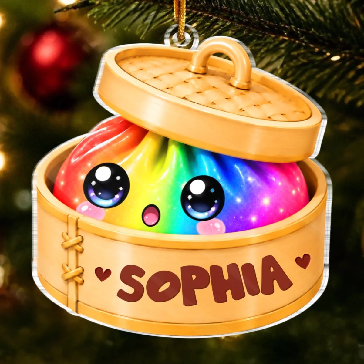 Custom Squishy Acrylic Ornament - Personalized Christmas Birthday Gifts For Kids - Sweet Little Dumpling Of Mine