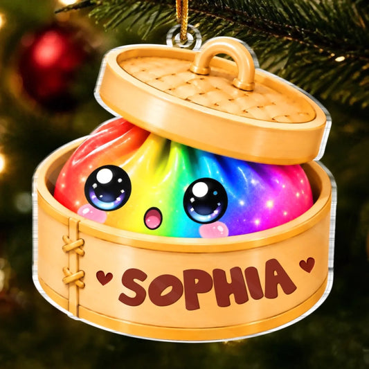 Custom Squishy Acrylic Ornament - Personalized Christmas Birthday Gifts For Kids - Sweet Little Dumpling Of Mine