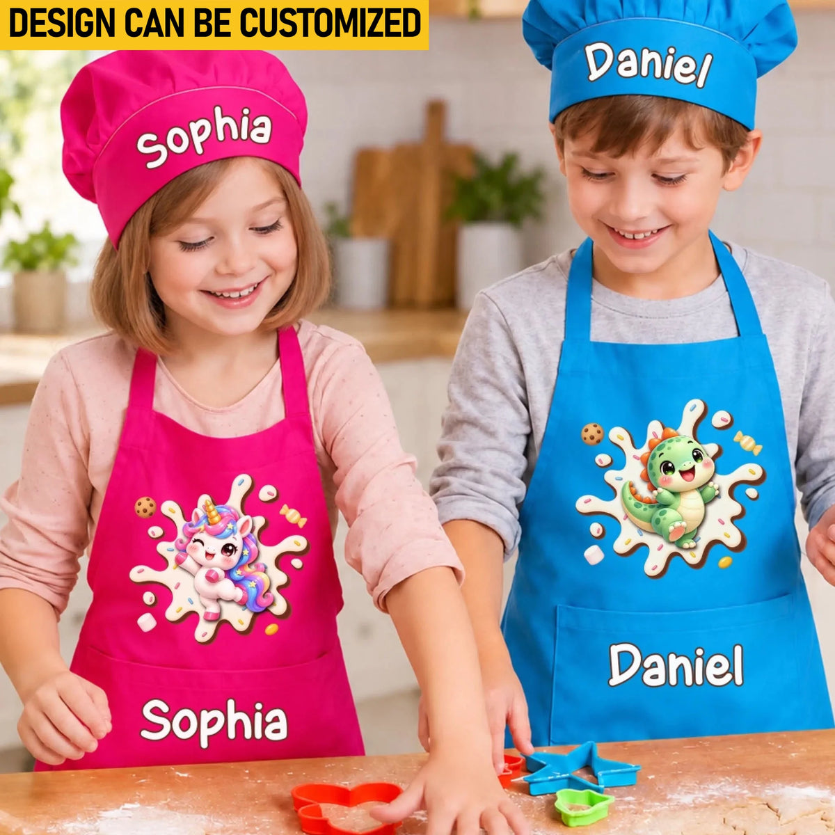 Custom Apron Chef Hat Set - Personalized Birthday Gifts For Kids - Sweet Little Treat