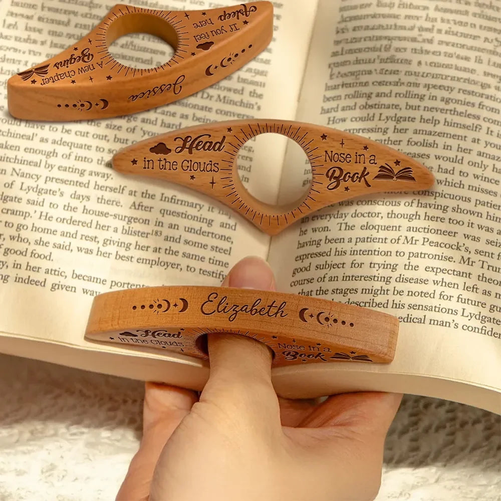 Custom Wood Book Page Holder - Personalized Bookish Gifts For Book Lovers, Bookworms, Readers - Book Lover