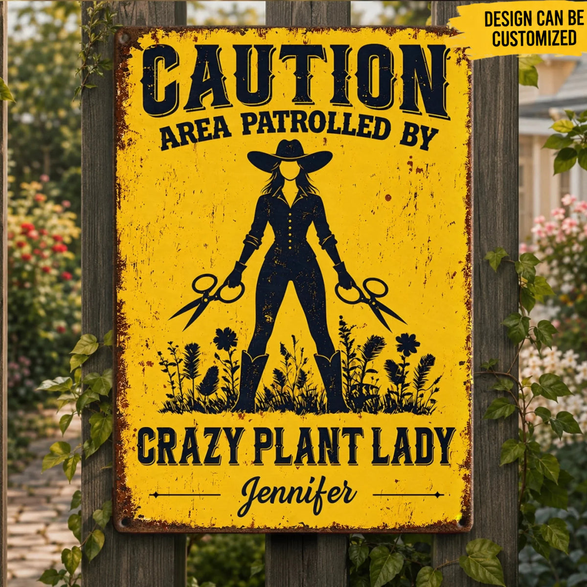 Custom Home Decor Metal Sign - Personalized Birthday Garden Gifts For Gardeners - Crazy Plant Lady Zone