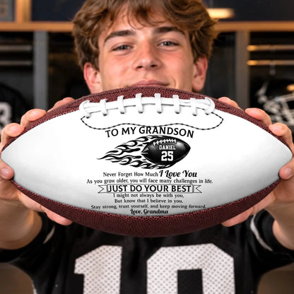 Custom Leather Football - Personalized Birthday Gifts For Son, Grandson, American Football Lovers, Sports Fans, Sports Lovers - No Matter Where Life Takes You