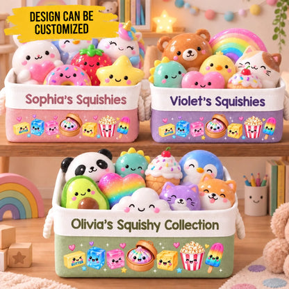 Custom Squishy Storage Basket - Personalized Birthday Gifts For Kids - Collecting Tiny Happiness