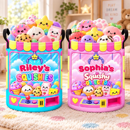Custom Name Squishy Collection Kids Gifts - Personalized Laundry Basket