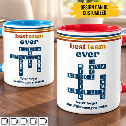 Custom Scrabble Best Team Gifts for Coworkers - Personalized Accent Mug