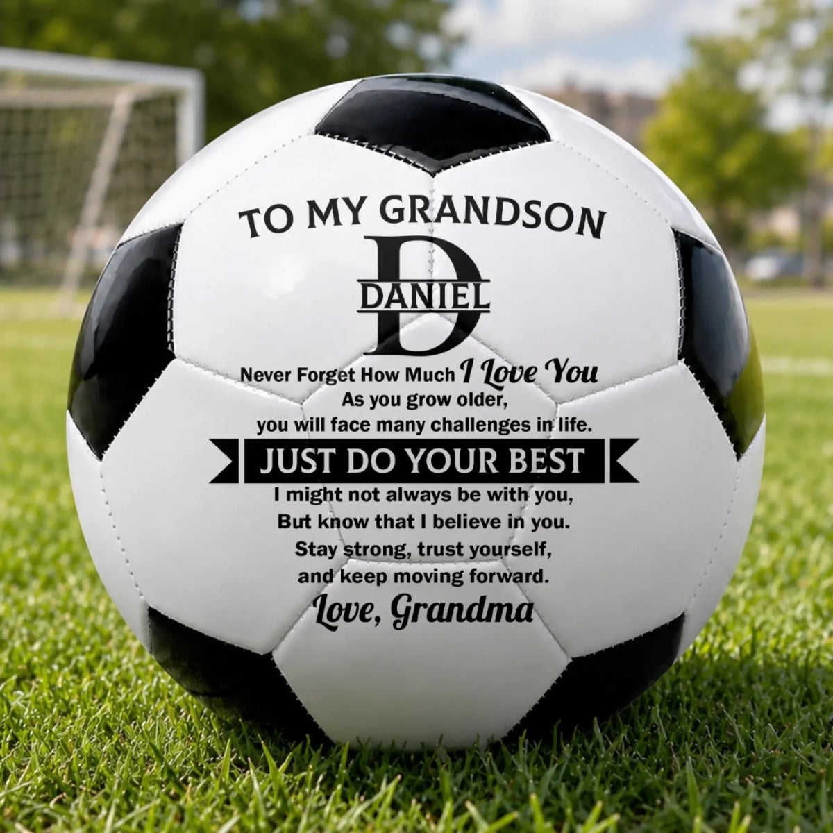 Custom Soccer Ball - Personalized Gifts For Grandson Soccer With Inspirational Message