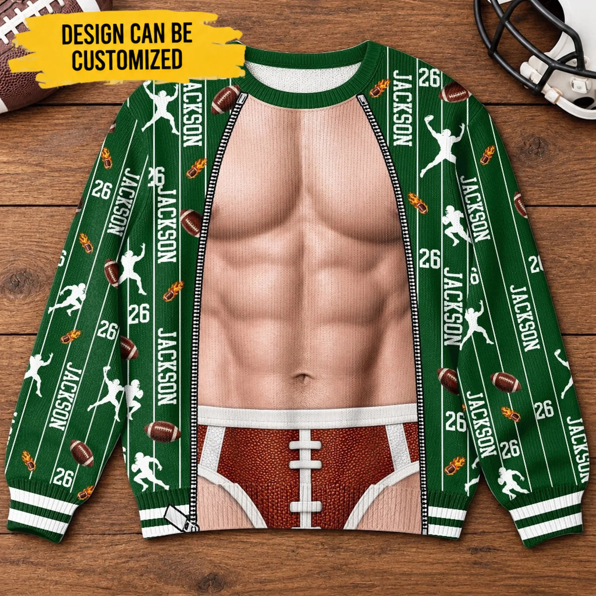 Custom Ugly Sweatshirt - Personalized American Football Player Gifts