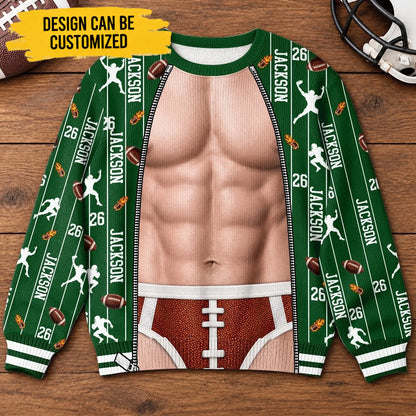 Custom Ugly Sweatshirt - Personalized American Football Player Gifts