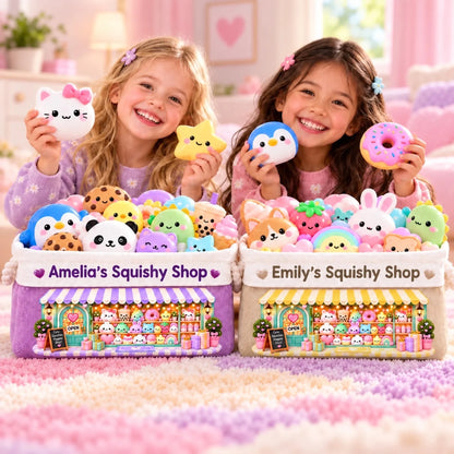 Custom Name Colorful Squishy Shop Gifts For Kids - Personalized Storage Basket