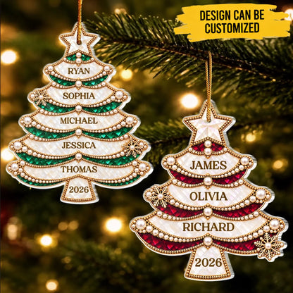 Custom Name Christmas Tree Family Keepsake - Personalized Acrylic Ornament