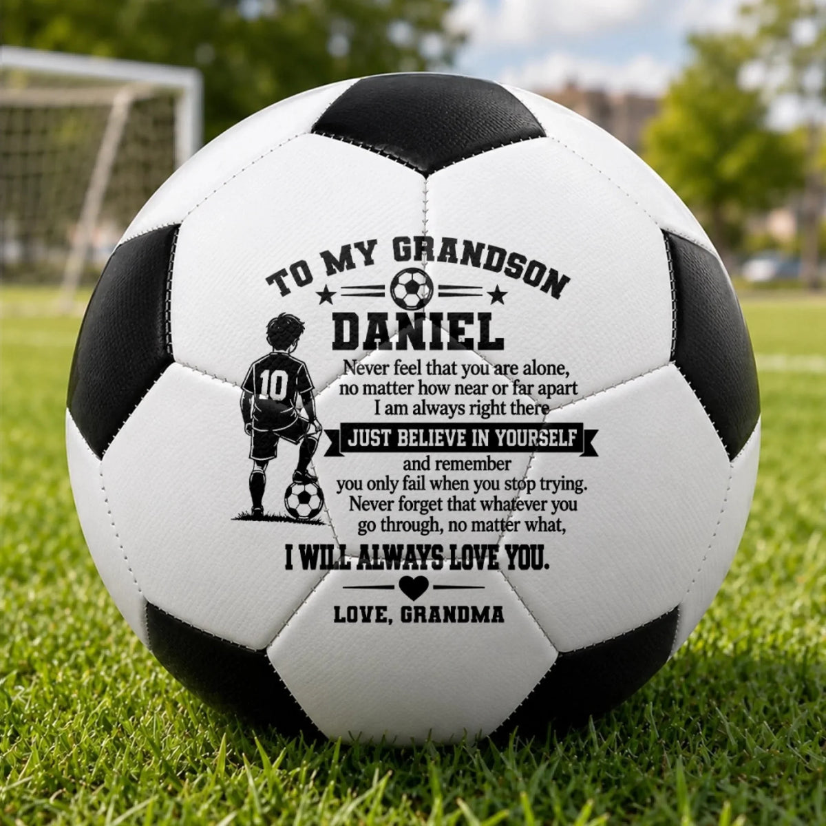Custom Soccer Ball - Personalized Soccer Motivation Gifts For Grandson - Keep Chasing Your Dreams