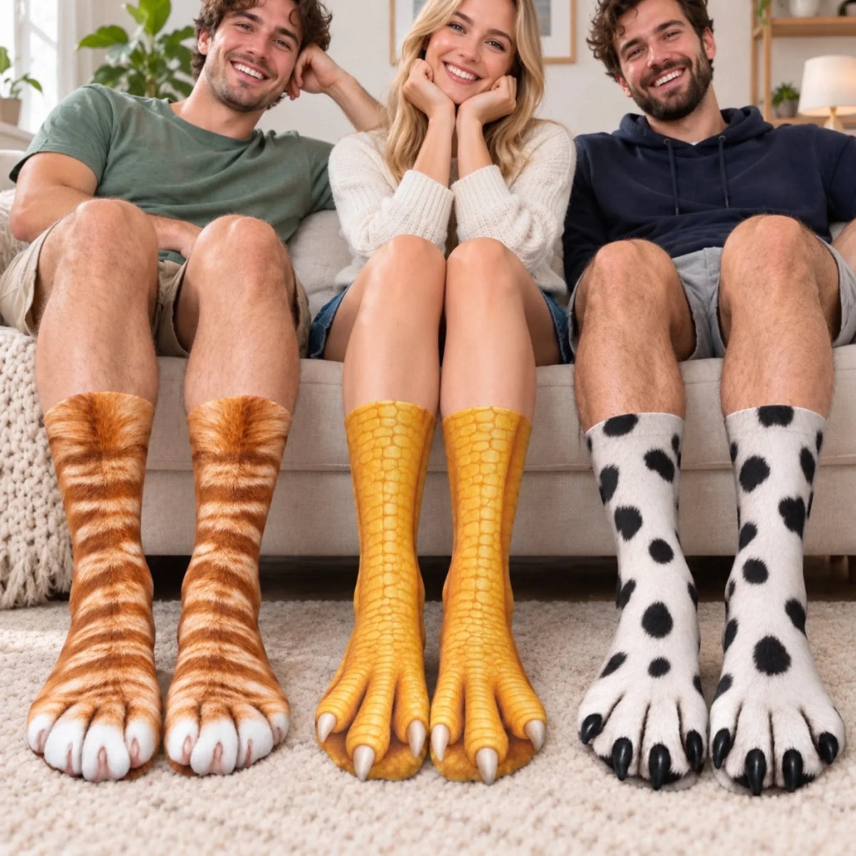 Custom Funny Animal Feet Gifts for Animal Lovers - Personalized Middle Tube Socks - How about my leg